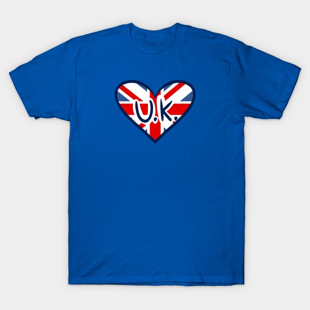I Heart the UK T-Shirt by Kelly Louise Art